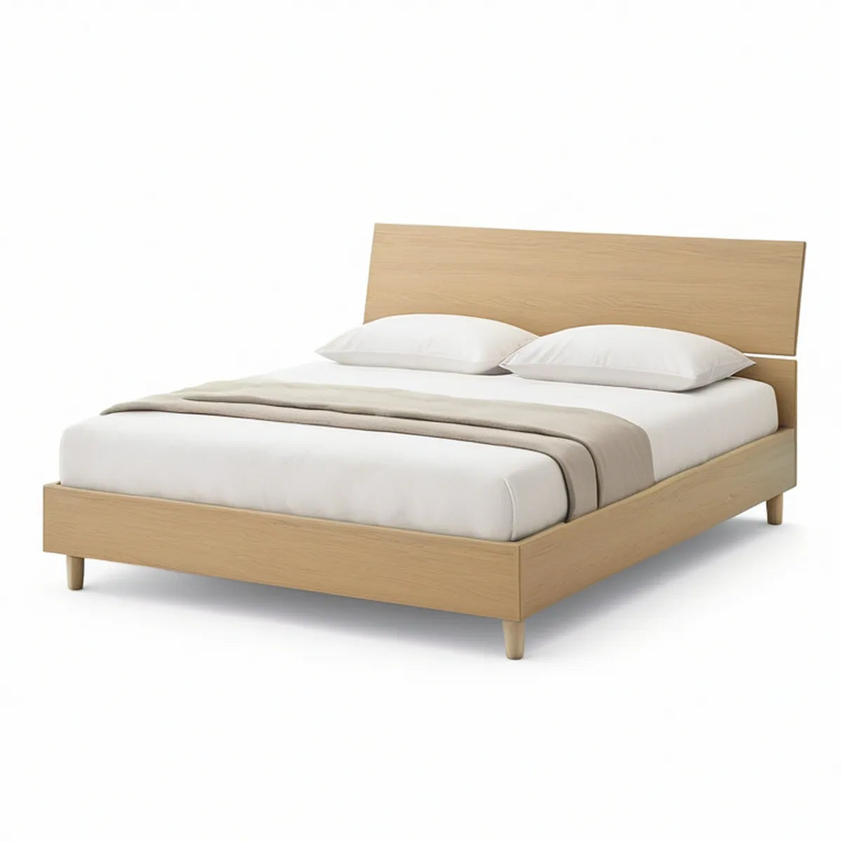 Manželská postel 160 × 200 cm z MDF v dekoru přírodního dubu